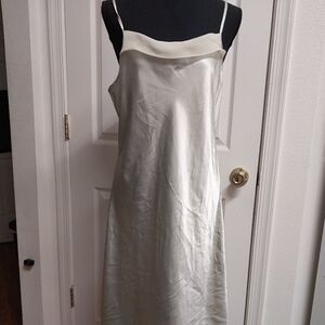 Elegant Silver Satin Gown